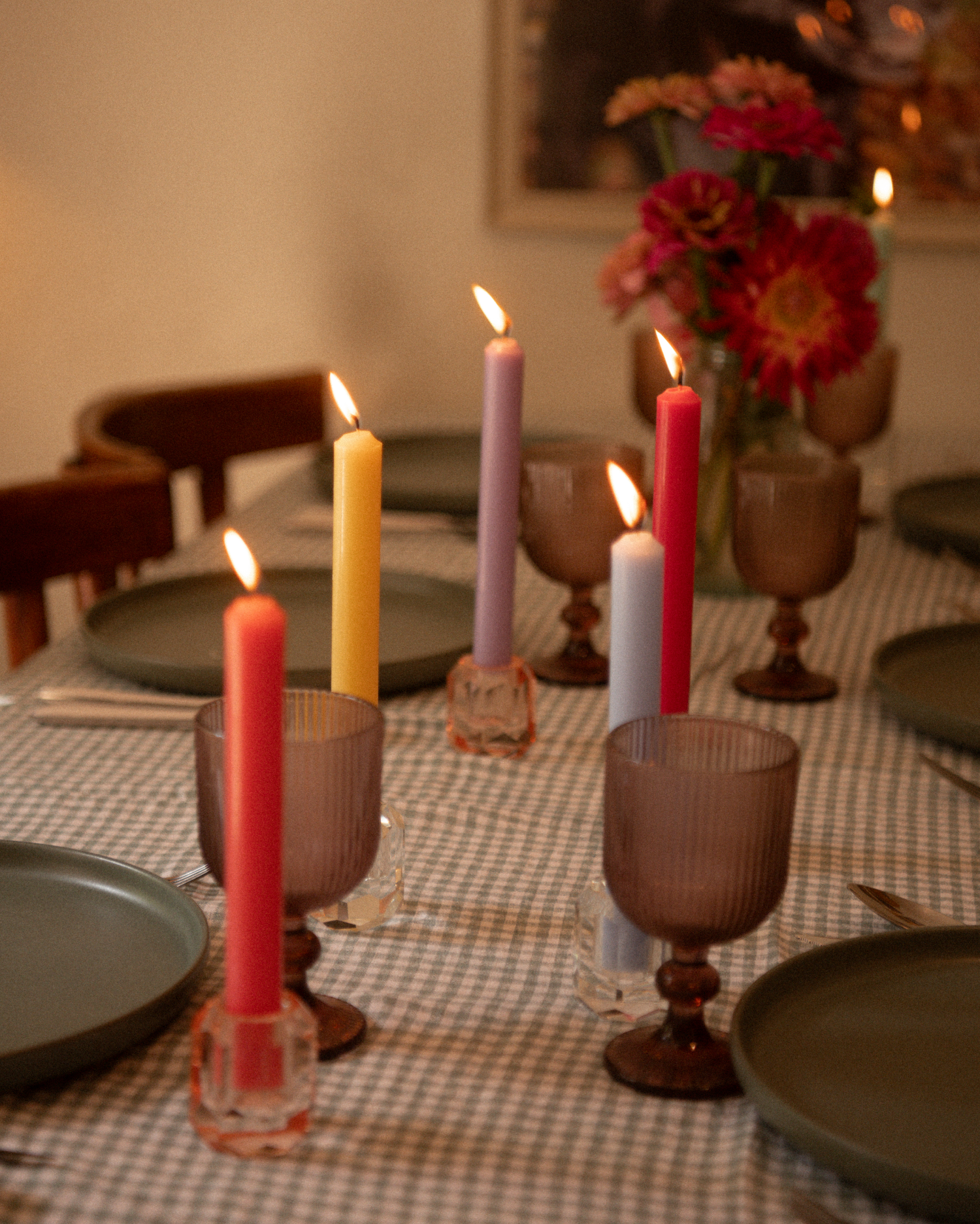 Bougie droite rouge x12